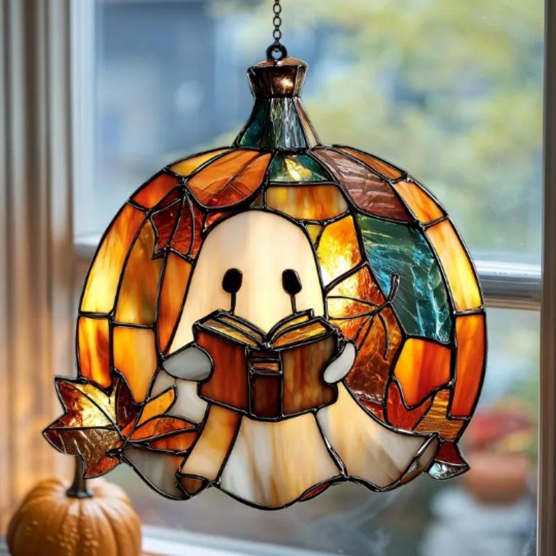 Acrylic Halloween Window Hanging Decor For Indoor Outdoor Fall Party Home Decoration Durable Unbreakable Design