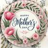 Vintage Floral Wreath Iron Wall Art Round Mother's Day Metal Wall Decor