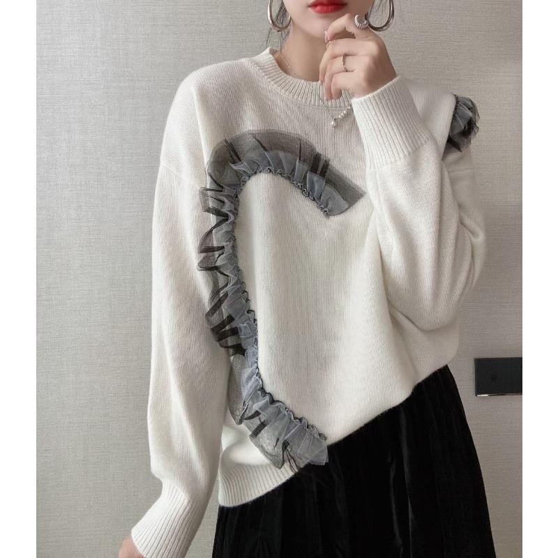 Toamnă și iarnă nou stil blând casual modă pulover tricotat design de nișă temperament pulover femei