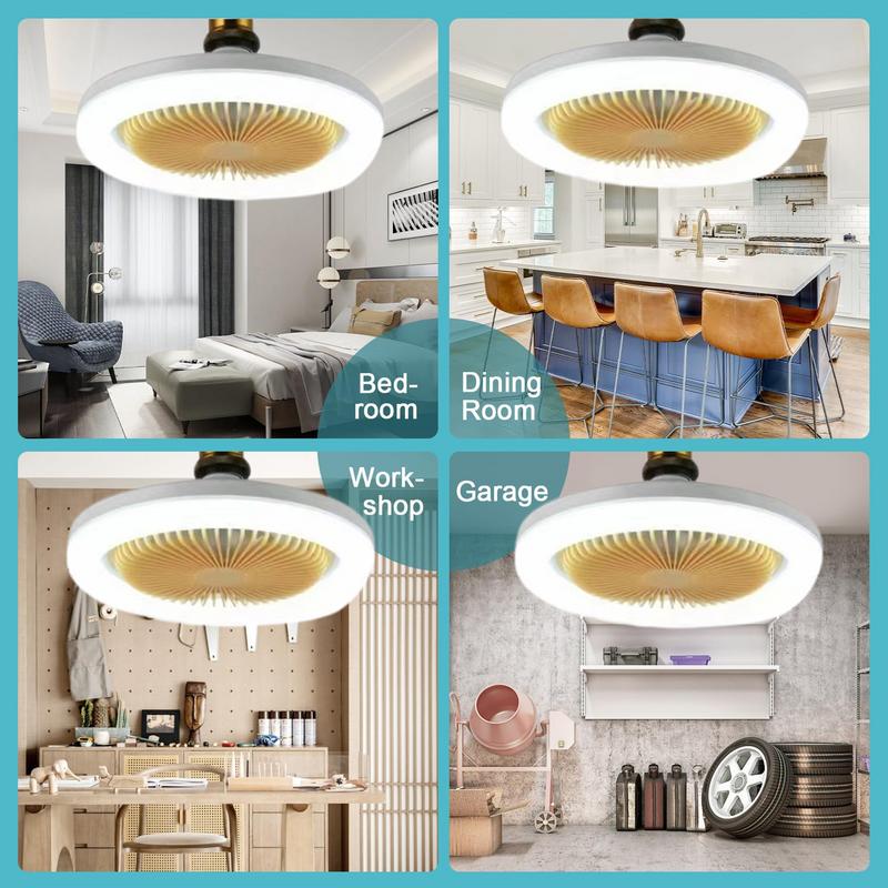LED Ceiling Fans LED Light Ceiling Fan With Remote Control Wide-Angle 360-Degree Rotating Home Supplies For Kitchen Bathroom