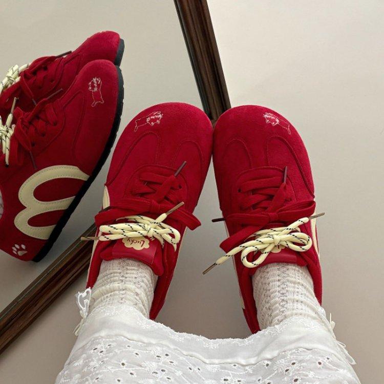 Korean version ins red German training shoes women's autumn 2025 new sports shoes niche retro versatile casual board shoes