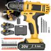 20V Cordless Keyless Drill Set Electric Screwdriver Mini DIY Variable Speed Brushed Motor EU Warehouse Battery Power Source