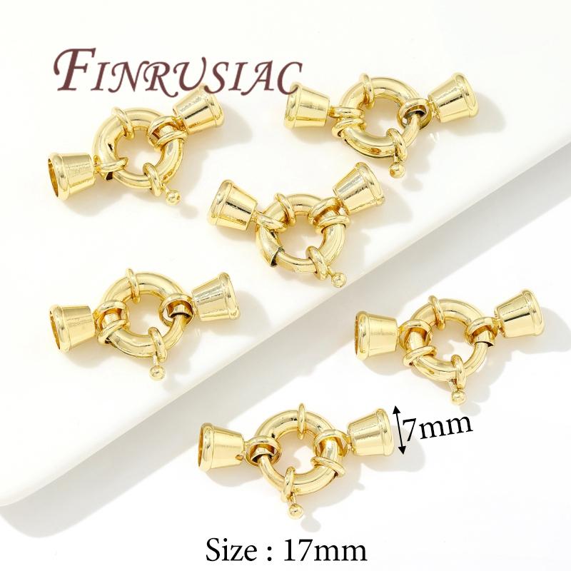 18K Gold Plated Sailor Clasps,Round Spring Clasps For Jewelry,Connector For Bracelets Accessories,DIY Jewelry Making Supplies