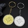 Witch Irish Knot Astrology 12 Constellations Stainless Steel Key Chain Women Men Triquetra Pagan Wheel of the Year Jewelry Gift
