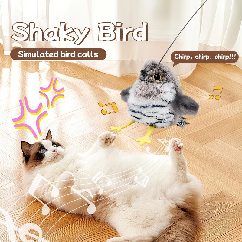 Pet Cat Realistic Bird-Sounding Toy Self-Entertaining And Entertaining Electric Cat Teaser