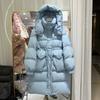 Winter New Down Jacket Women's Medium and Long Over-knee Thickened Warm Hooded Jacket Pinghu