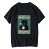 Women T-shirt Funny Cat Drinking Coffee Printing Summer Casual Cool Loose Women O-neck T-shirt Women Tops Graphic T Shirts Y2K