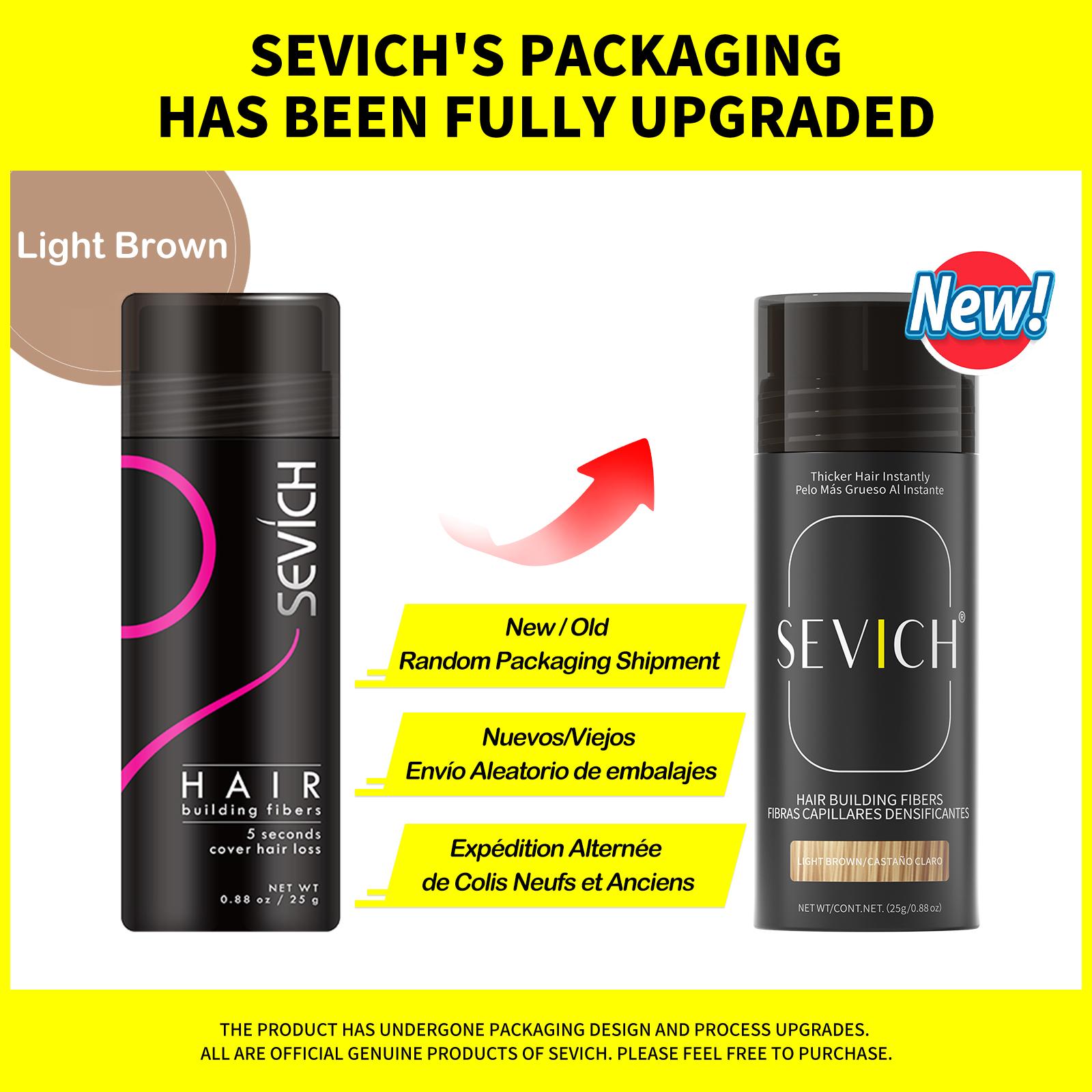 Butelka Sevich 25g Włókna keratynowe w proszku Leczenie wypadania włosów 10 kolorów Włókna budujące włosy Zagęszczające Unisex 25g jasny kolor brązowy