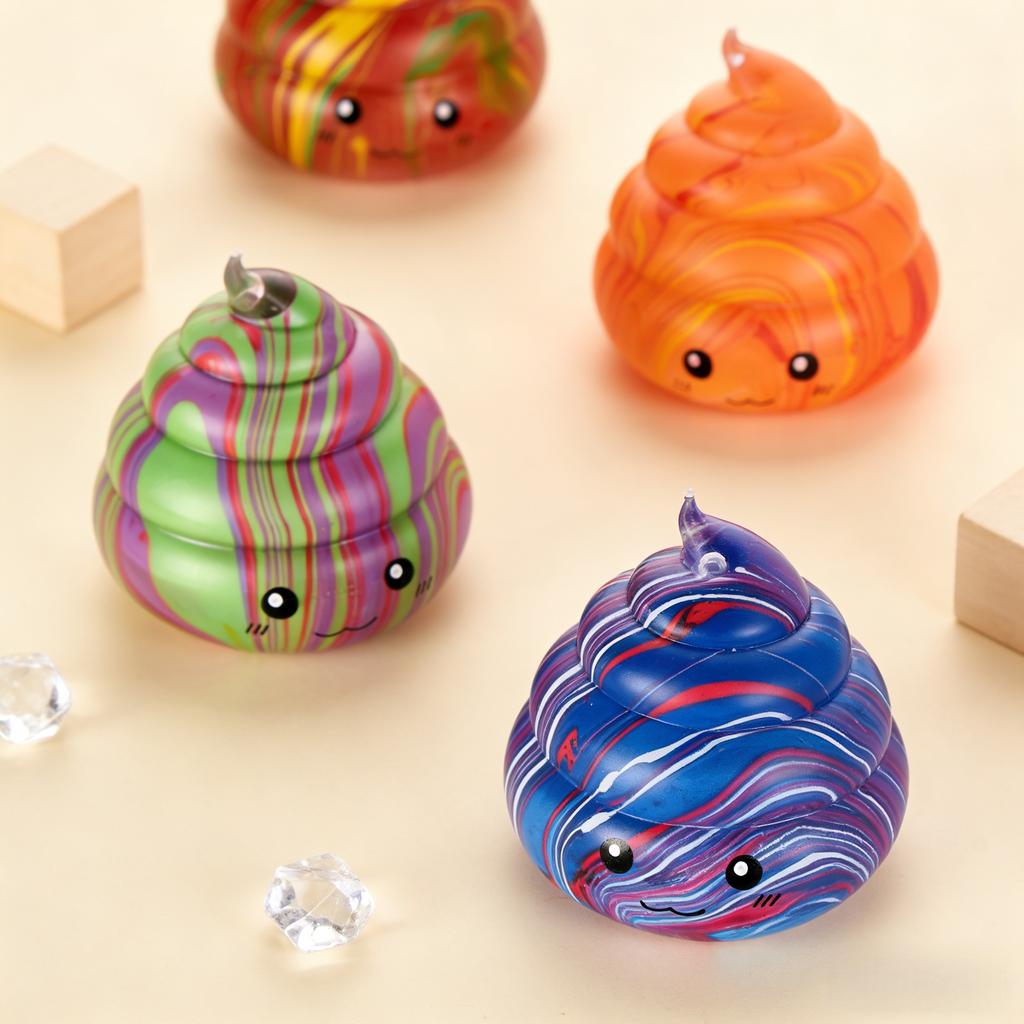 Buntes Poop Squishy Spielzeug, Niedliches Cartoon Stressabbau Fidget Spielzeug, Weicher TPR Quetschball zur Angstlinderung, Lustiges Neuheitsgeschenk