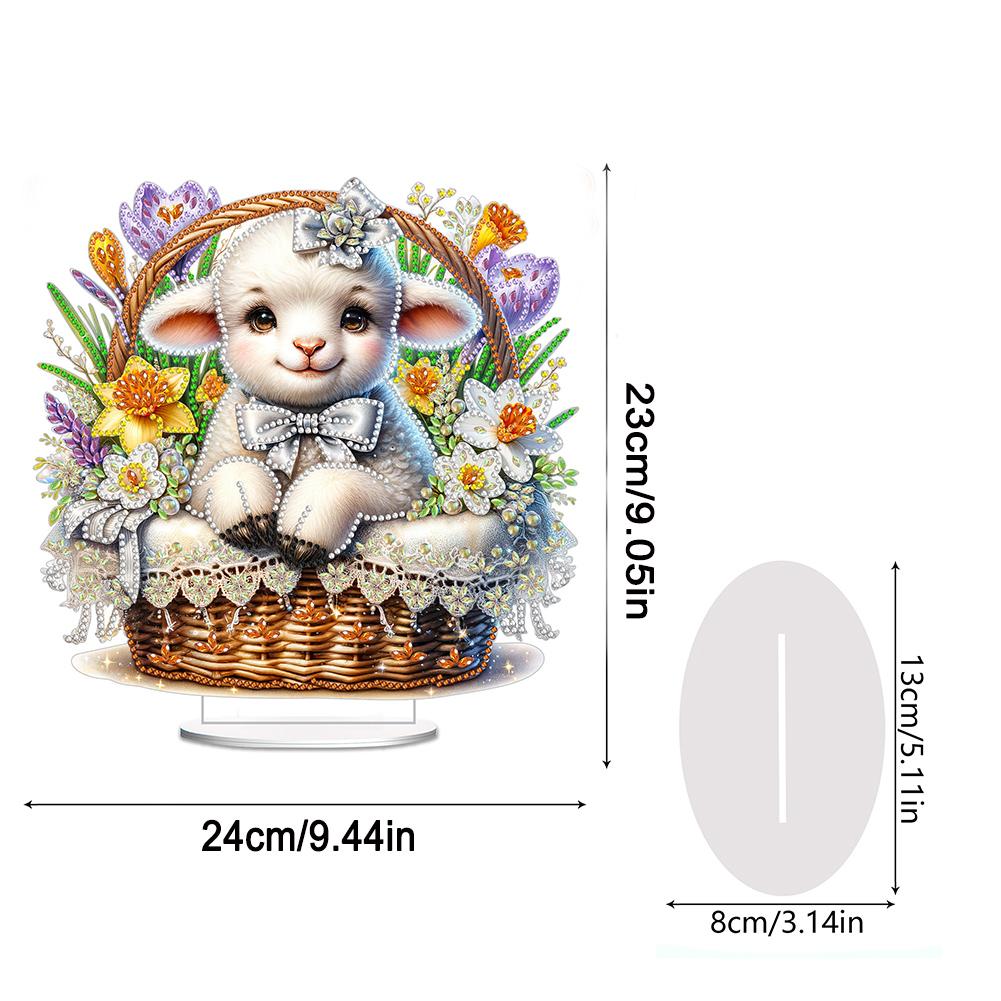 Kreative Oster Tischplatte Diamantmalerei Ornament Kits Hase Lamm Küken Ei Sonderform Desktop Diamantkunst Kits Heimdeko