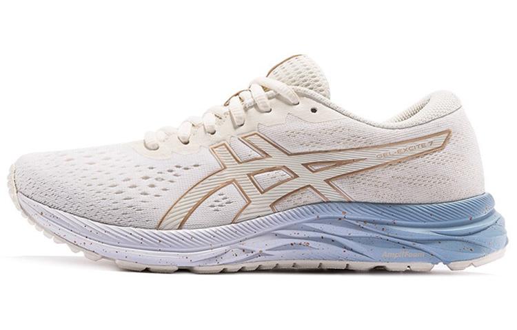 Asics Gel Excite 7 Сетчатые, Текстильные Низкие Беговые Кроссовки Женские Бело-Синие 1012A816-100 36