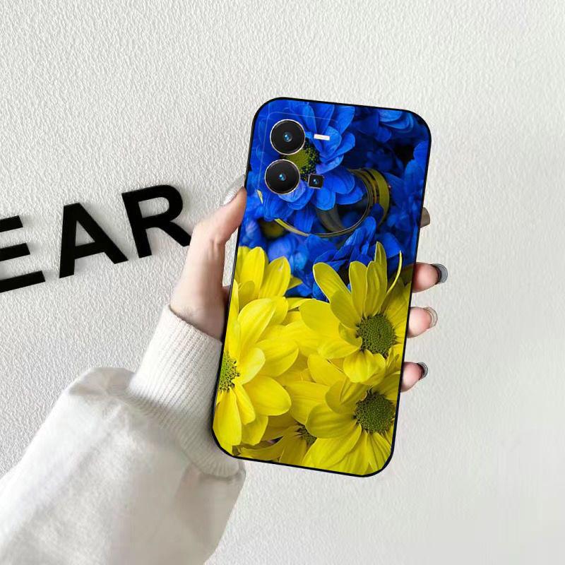 

Чохол для телефону VIVO V21E V21 V23 V23E V2109 V20 V25e V25 V17 NEO X60 X80Pro X90 X80 Lite Ukraine Flower Funda Case Capa Cell VIVO X90 5G