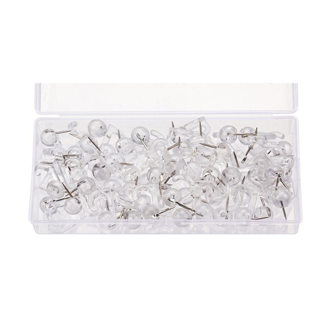 50/60/80/160 ks Připínáčky s háčky Průhledné připínáčky Klipy Háčky na korkovou tabuli Dekorační připínáčky Háček pro zavěšení na zeď