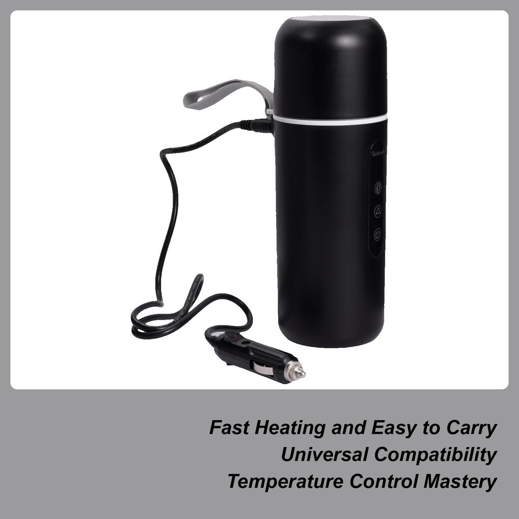 420ml Electric Travel Mug Heated Water Cup 12V/24V Portable Car Kettles With Automatic Stirring Function Keeping Water Warm