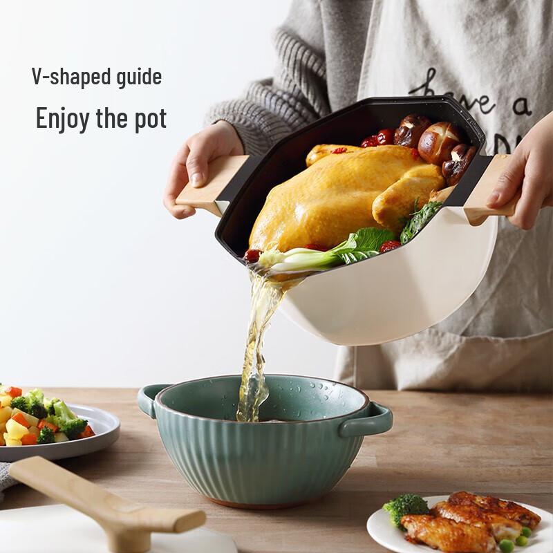CateMaker Maple Series Hexagonal Double-Ear Soup Pot