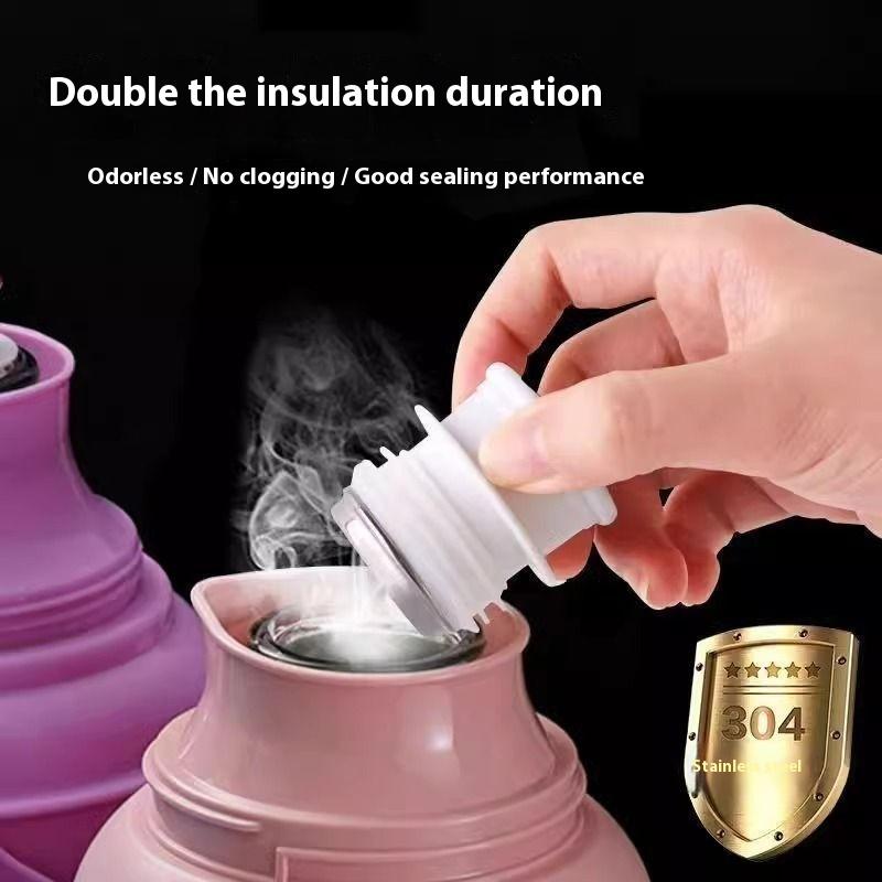 1 Stück Thermosflaschenverschluss Edelstahl Silikon Lebensmittelqualität Wasserkocherdeckel Thermosbecher Ersatzteile Zubehör - S/L