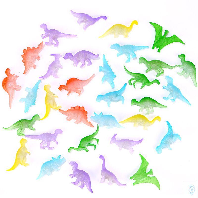 Vibrant 16pcs Jurassic World Dinosaurs Glow In The Dark Luminous Miniature Toy Set
