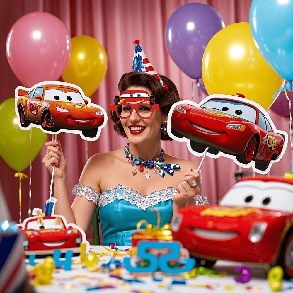 12pz Decorazioni Festa di Compleanno a Tema Disney Saetta McQueen Occhiali di Carta Occhiali Stile Festa Auto Articoli per Feste