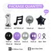 46Pcs Black Purple Music Note Theme Digital Balloon Girl Birthday Party Balloon Set Baby Shower Globos Photography Props