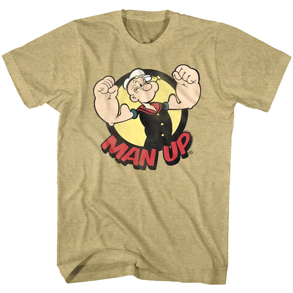 Popeye The Sailorman MAN UP Muscles Men s T Shirt Vintage Gun Show Cartoon Comic Unisex T-Shirt XL