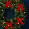 12Pcs Small Velvet Bow Christmas Tree Decoration Xmas Bowknot Party Family Wedding Decor Gift Ribbon DIY Hanging Ornament