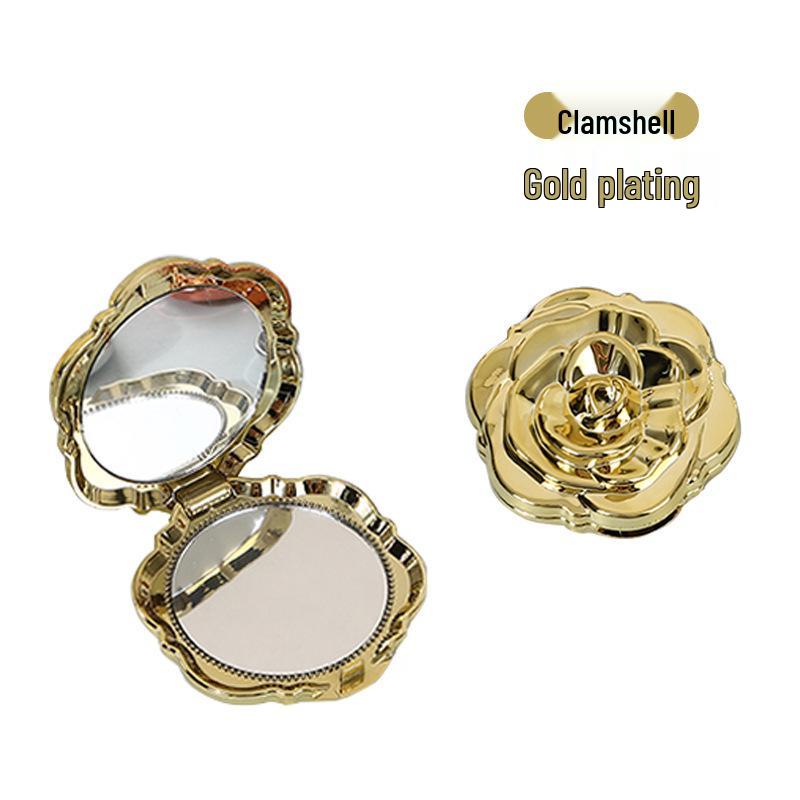 Portable Rose Flip-Top Double-Sided Compact Mirror - Small Gift for Girls