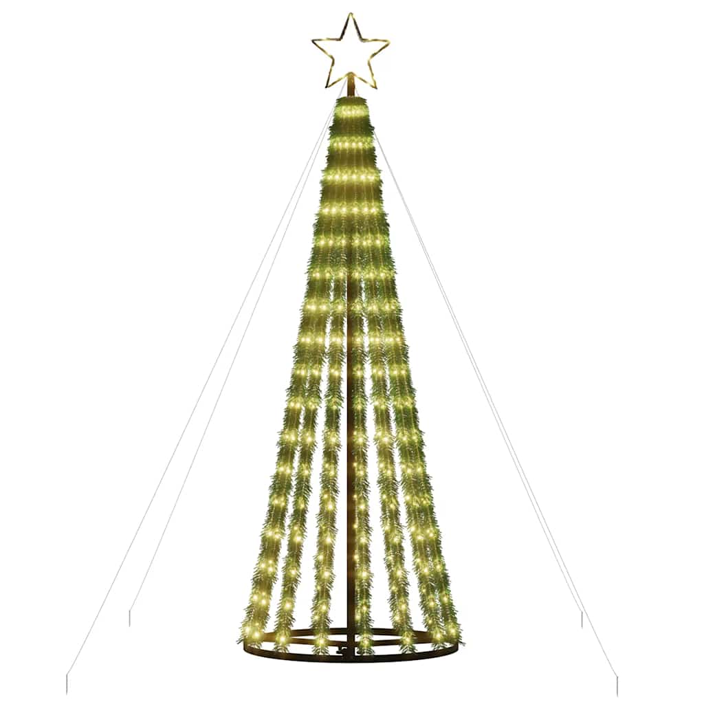 Vidaxl Stożkowa Choinka Z Lampek, 275 Ciepłych Białych Led, 180 Cm