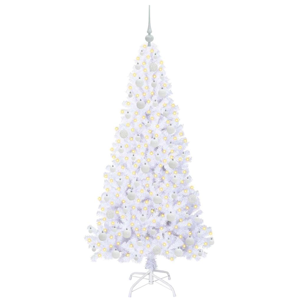 Artificial Christmas Tree White 180 cm PVC and Steel