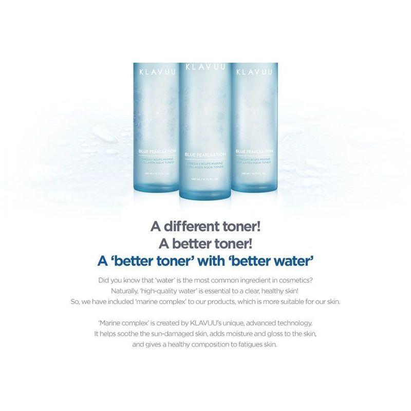 KLAVUU - Blue Pearlsation One Day 8 Cups Marine Collagen Aqua Toner 140ml