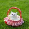 Simulation Cat Model Vivid Sounding Kitten Doll Lovely Miniature Figurine Decoration Faux Fur 3D Animal Figure Basket Model Car Ornament Craft Gift