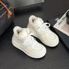 Leather high-top little white shoes women's new versatile winter velvet thickened snow boots thick-soled warm large cotton shoes