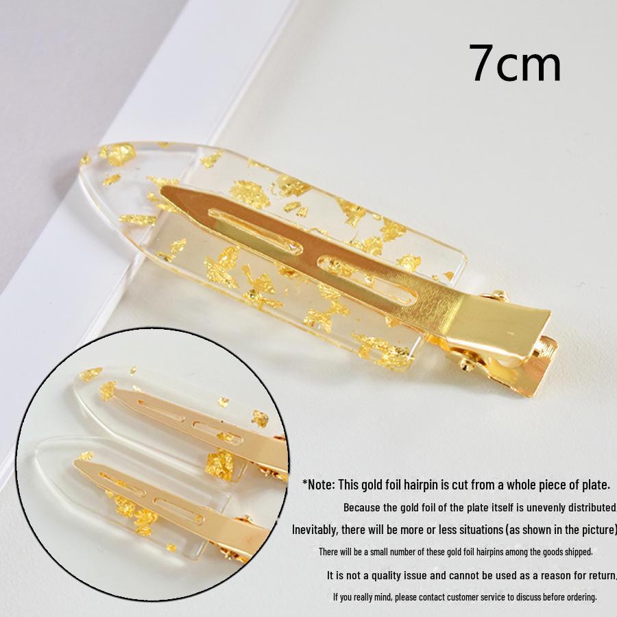 New Korean-style Gold Foil Hairpin - Versatile Acetate Acrylic Leaf Clip