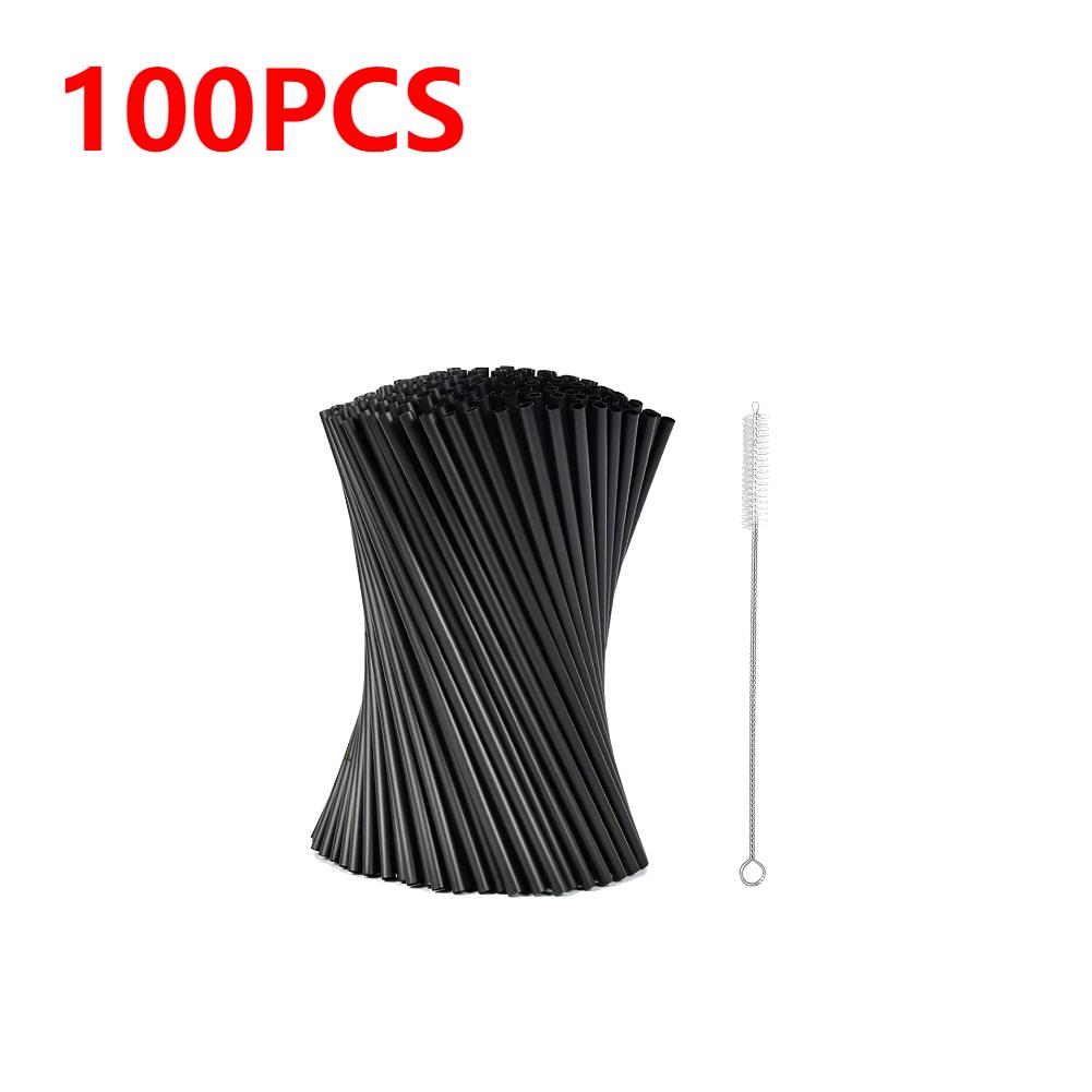100-500PCS Black/Colorful Drink Straws Beverage Plastic Straw Wedding Party Cocktail Straw for Bar Home Kitchen Wholesale Straws
