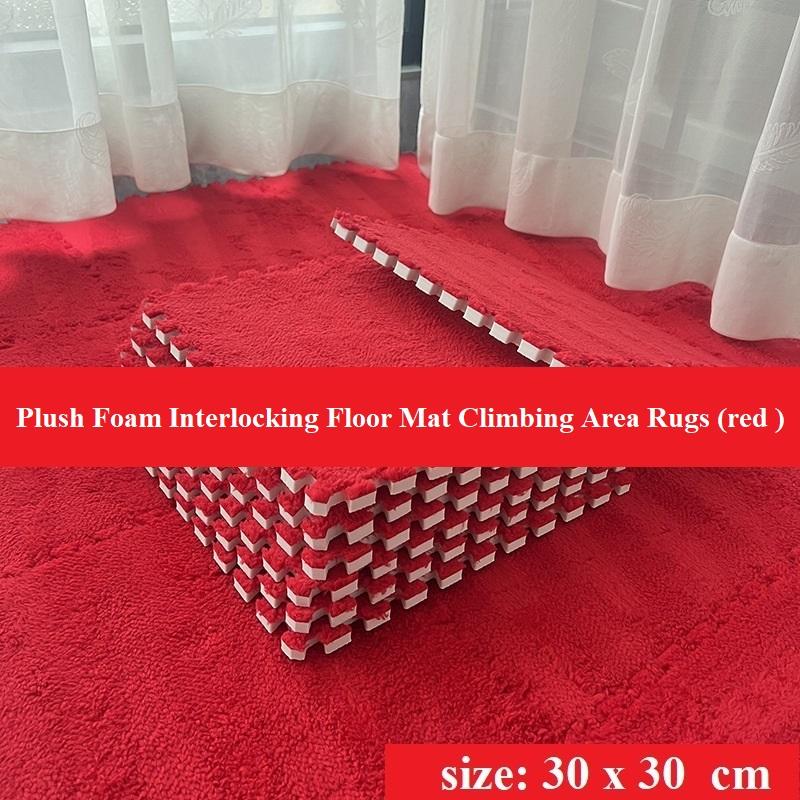 

Interlocking Foam Carpet Tiles 30 x 30 cm, Kids Carpet Squares Protective Floor Mats Crawling Exercise Area Rugs Children Room Thickness 6 mm