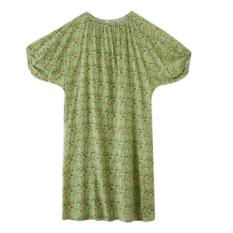 Krátký rukáv Plus size Bavlna vintage puntíkovaný květinový nový v šatech pro ženy ležérní volné maxi dlouhé letní šaty