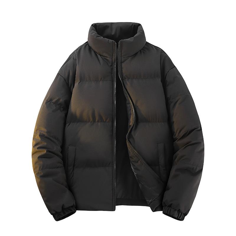 Winter New Men's Solid Color Cotton Coat Couple's Same Style Thickened Casual Bread Coat