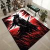 Samurai silhouette in red field Print Carpet Rug for Living Room Bedroom Sofa Doormat Home Decor Non-slip Floor Mat