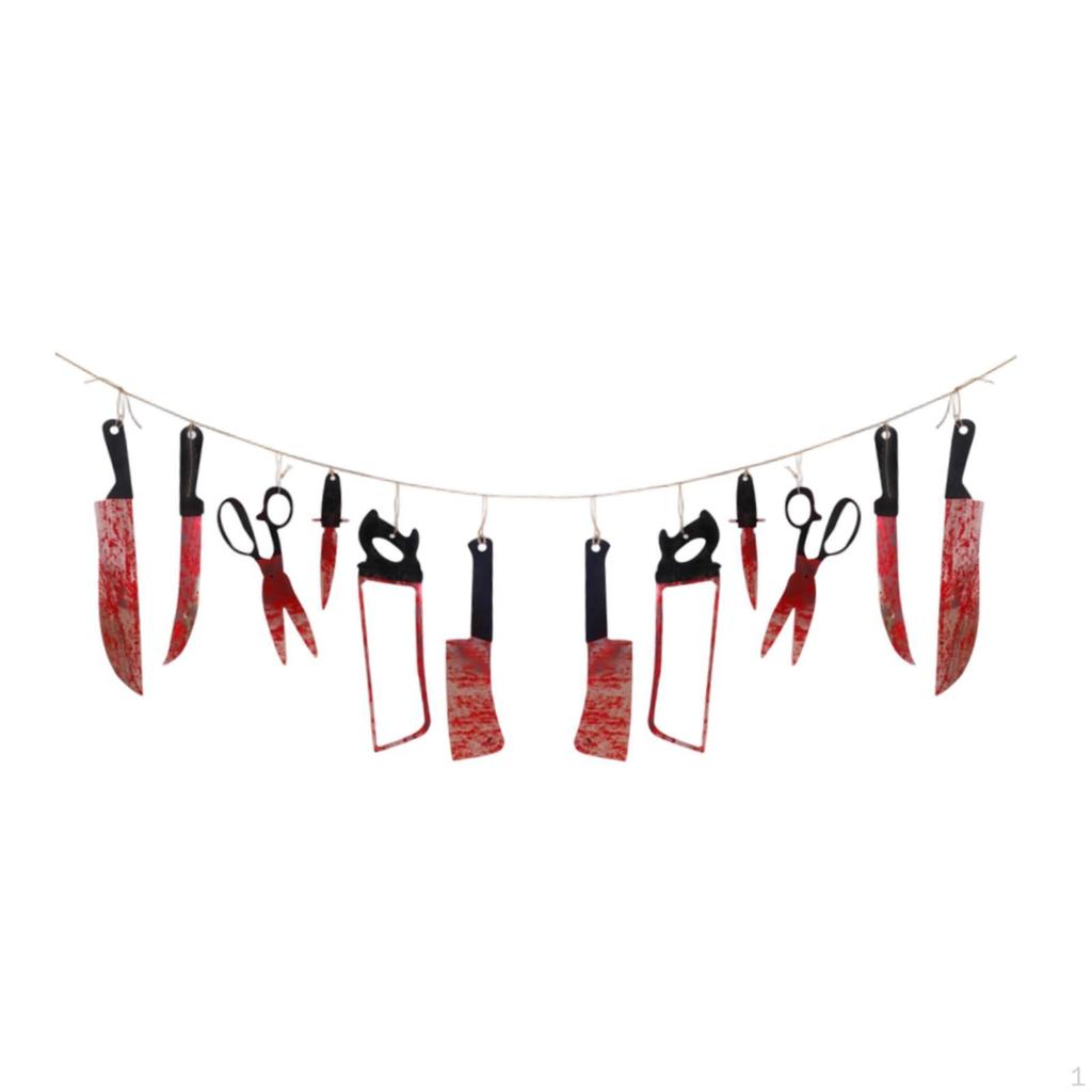 Halloween Knife Banner Decoration Versatile Scary Horrible Ornament Hanging for Hotel Railing
