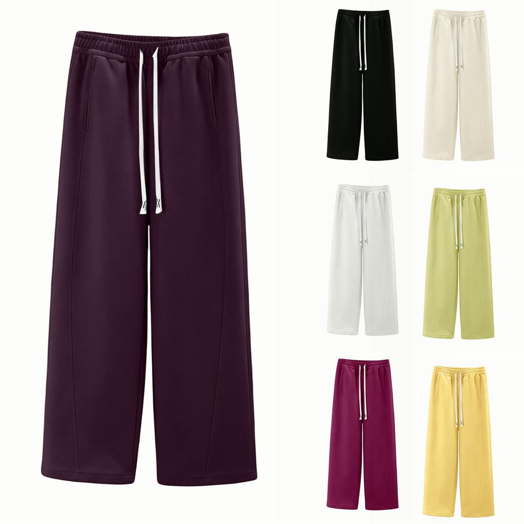 Women's Straight Sweatpants Sports Loose Slim Scimitar Pants High Waist Casual Trousers