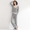 Yousheng Two Piece Modal Pajamas Set for Women Long Sleeve Top And Pants Sleepwear with Built-in Bra Casual Loungewear Pjs Set