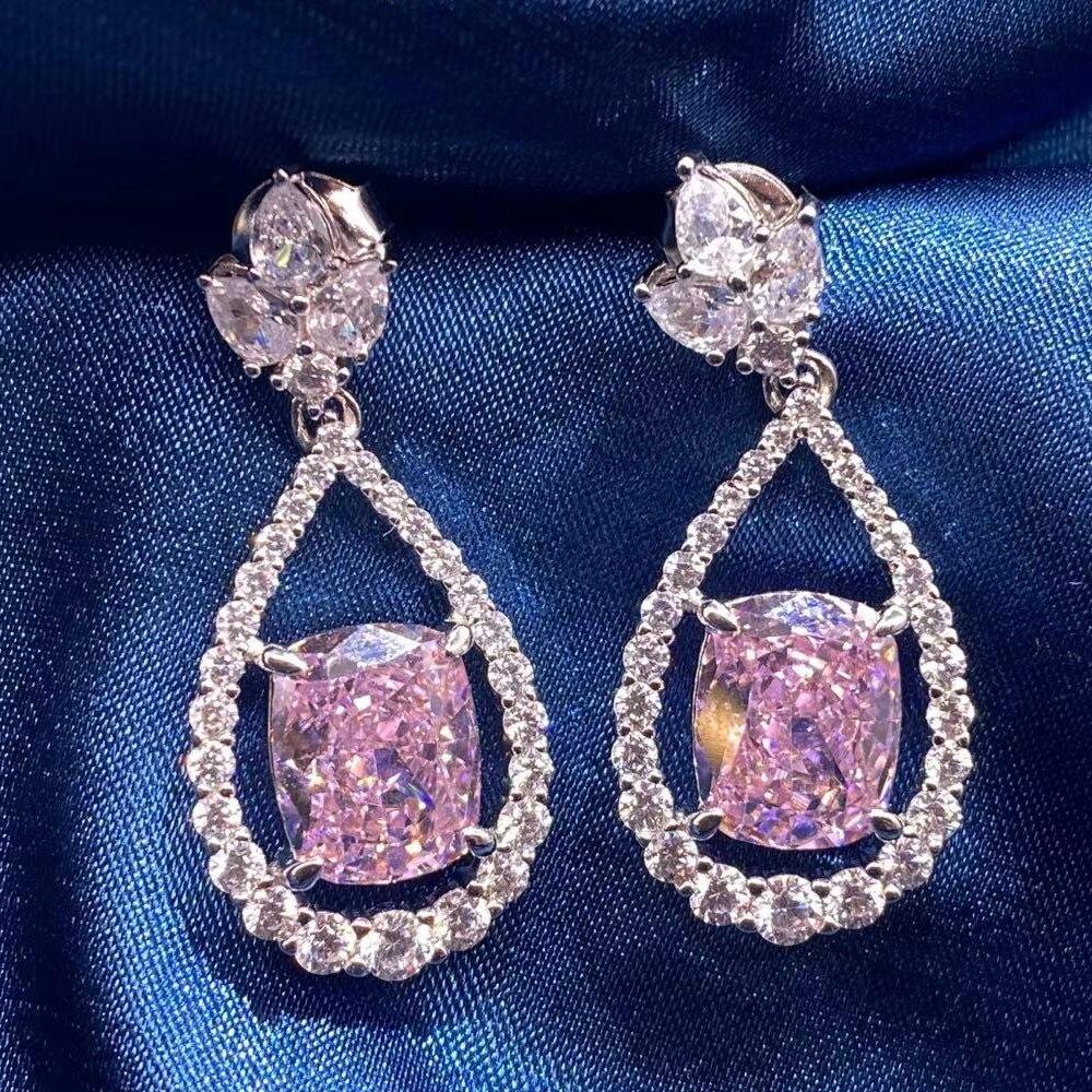 

Стерлингового серебра 925 пробы, измельченный лед, сияющая огранка, 10*12 мм, драгоценный камень, муассанит, свадебные серьги-капли, ювелирные украшения