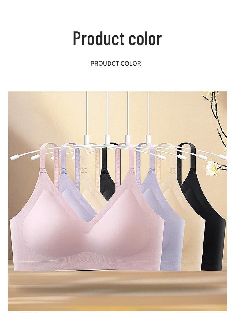 Seamless Wireless Sports Bra for Women - Jelly Strip Support, Anti-Sag, Beautiful Back