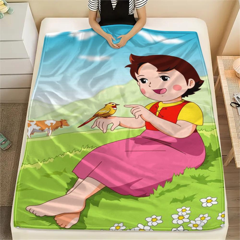 1pz Coperta in Flanella con Stampa Heidi, Alta qualità Confortevole per Tutte le Stagioni, Decorazione per la Casa, Calore e Comfort, Perfetta per Regali di Natale
