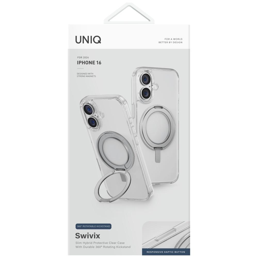 Etui do iPhone 16 UNIQ 360 Rotating Kickstand Przezroczyste