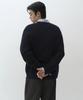 MUSINSA STANDARD [Victoria Wool] Minimal Ribbed V-Neck Knit [Navy]