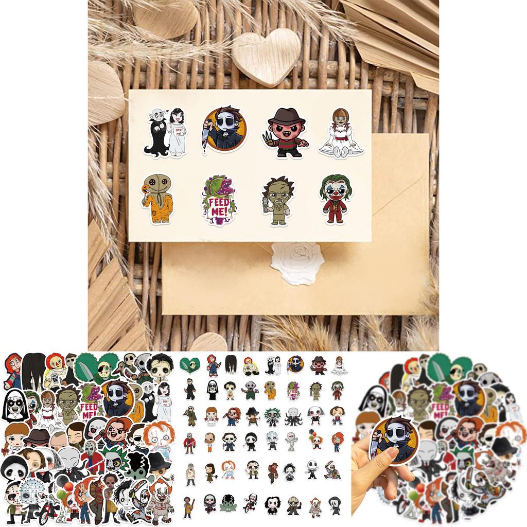 50qdiy Cute Style Horror Movie Character Stickers For Guitar Notebook Luggage Diy Waterproof Decals Wholesale