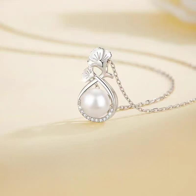 Carnation Pearl Necklace Women'S Niche Light Luxury Style High-End Pendant Noble Temperament Chinese Style Collarbone Chain Jewelry Quality