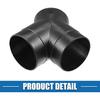 Y Piece Duct Air Ducting Connector Straight Air Heater Duct Joiner Connector Pipe 2.95'' 75mm OD Black (Set of 2)