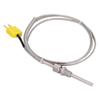 K Type Thermocouple Probe Temperature Sensor Detector Gauge 18in NPT Thread 80mm 1meter Yellow