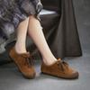 Johnature Vintage Cowhide Versatile Soft Soled Loafers Lightweight Commuter Women's Flat Shoes